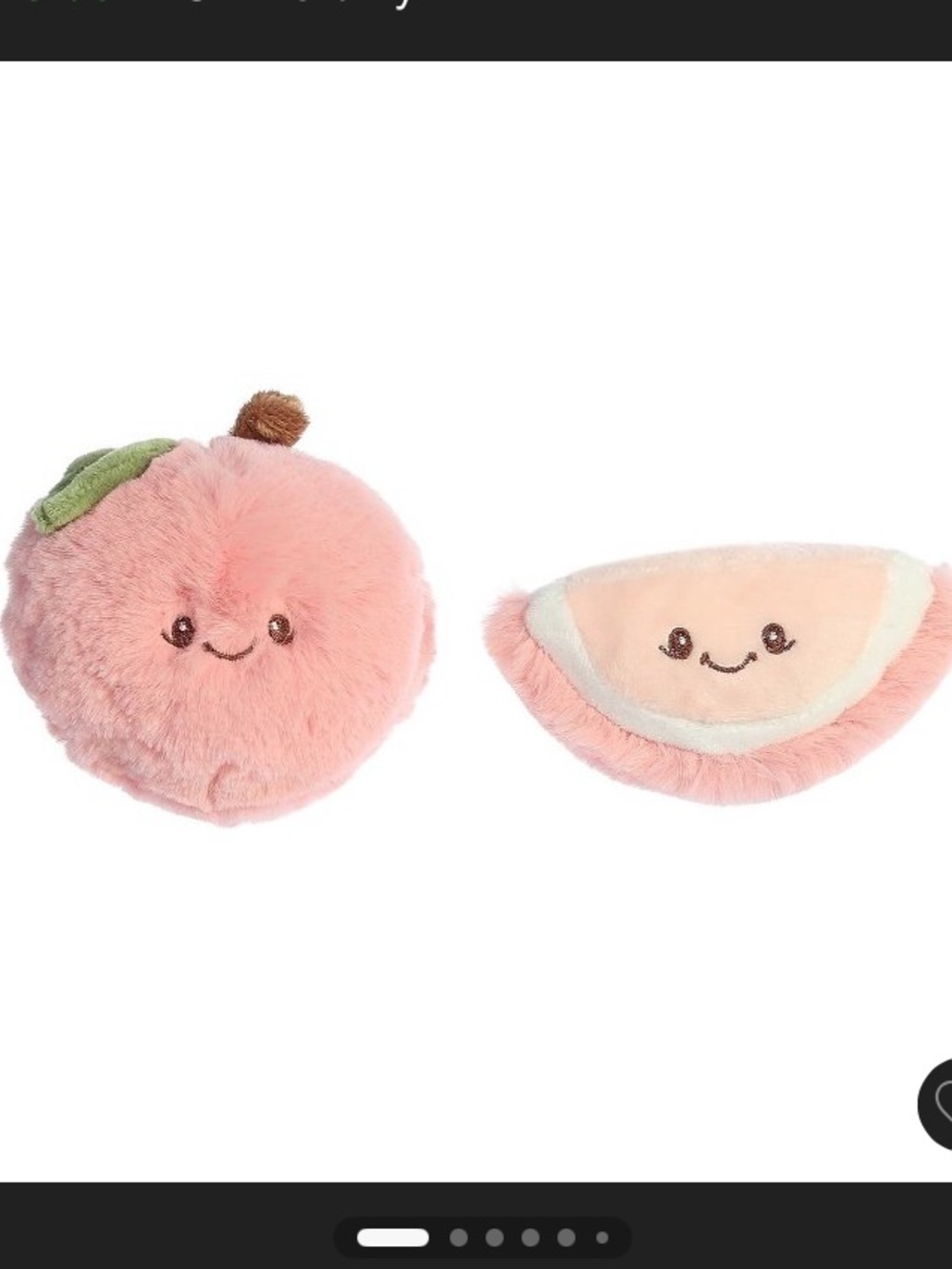 baby Pink Plush Fruit Rattle Duo ebba crinkle aurora